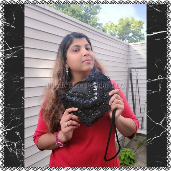 New boutique Handmade Black Crossbody Bag - Sling Style Beaded Se… - Picture 3 of 7